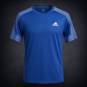 Adidas Climalite T Shirt Mens XL Blue Performance Gym Running Athletic Tee Logo